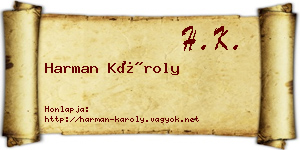 Harman Károly névjegykártya