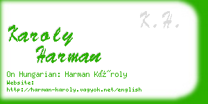 karoly harman business card